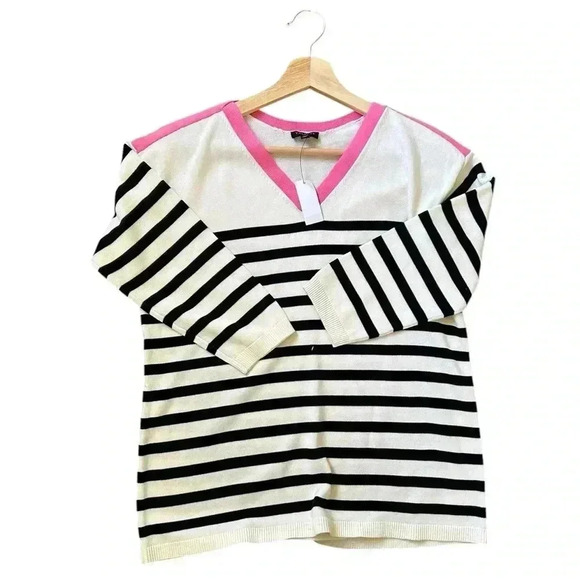 Talbots Striped Sweater with 3/4 length Sleeves NWT Size SP - Picture 2 of 14